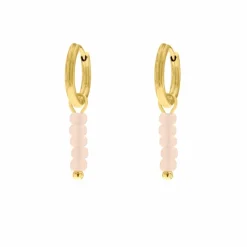 Finaste Oorringetjes roze steentjes goud kleurig New