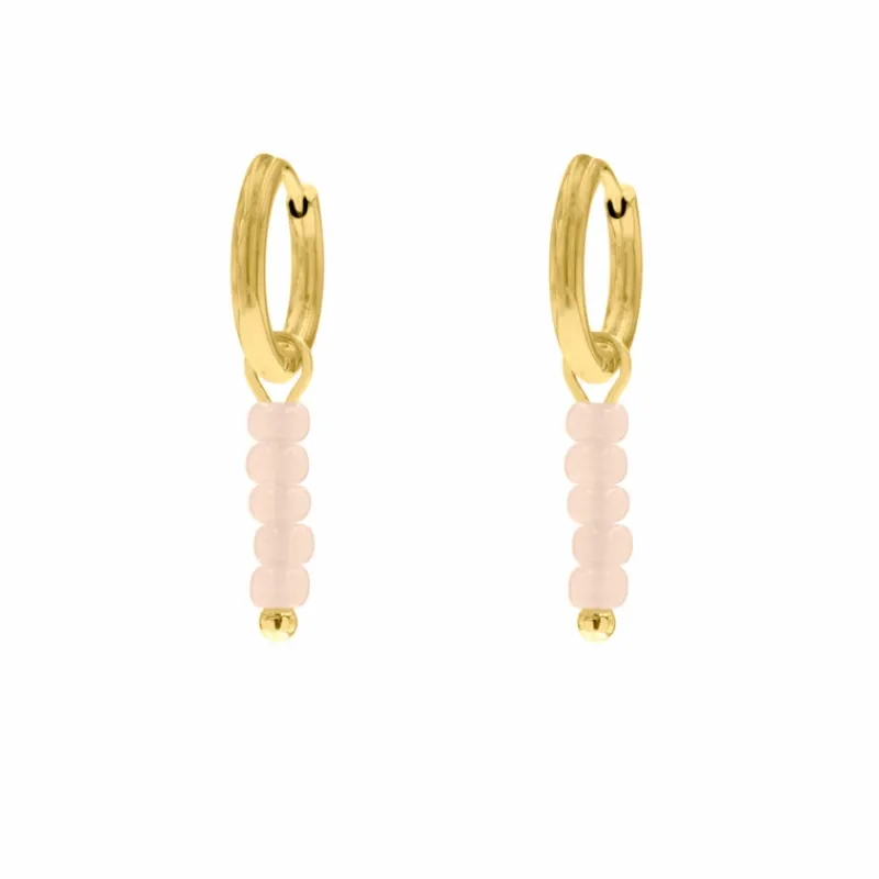 Finaste Oorringetjes roze steentjes goud kleurig New