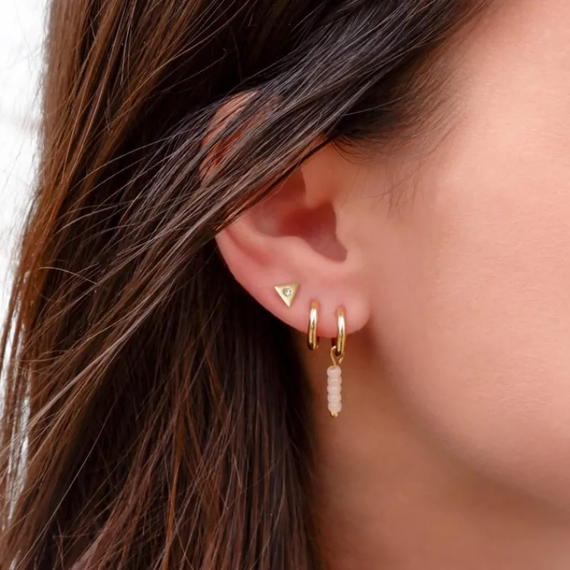 Finaste Oorringetjes roze steentjes goud kleurig New