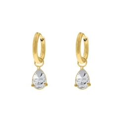 Finaste Oorringetjes sparkle drop goldplated Online
