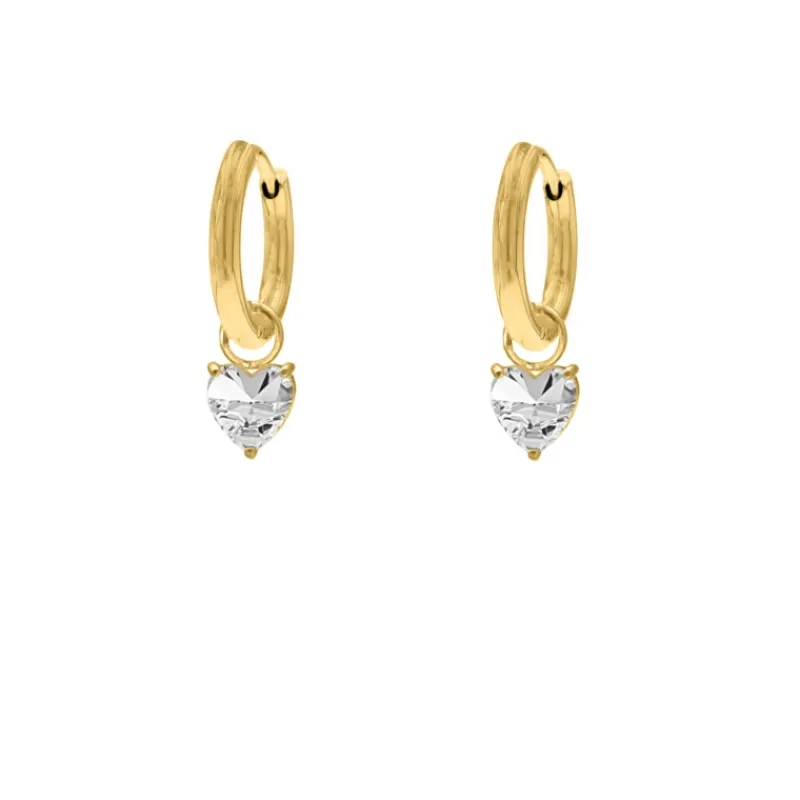 Finaste Oorringetjes sparkle heart goldplated New