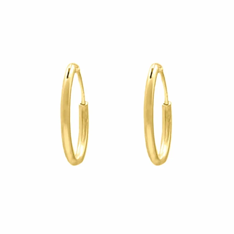 Finaste Oorringetjes Sterling Zilver 18 mm Verguld New
