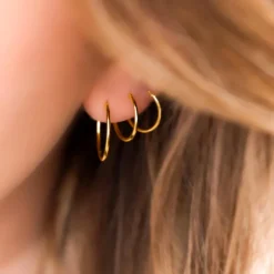 Finaste Oorringetjes Sterling Zilver 16 mm Verguld Clearance