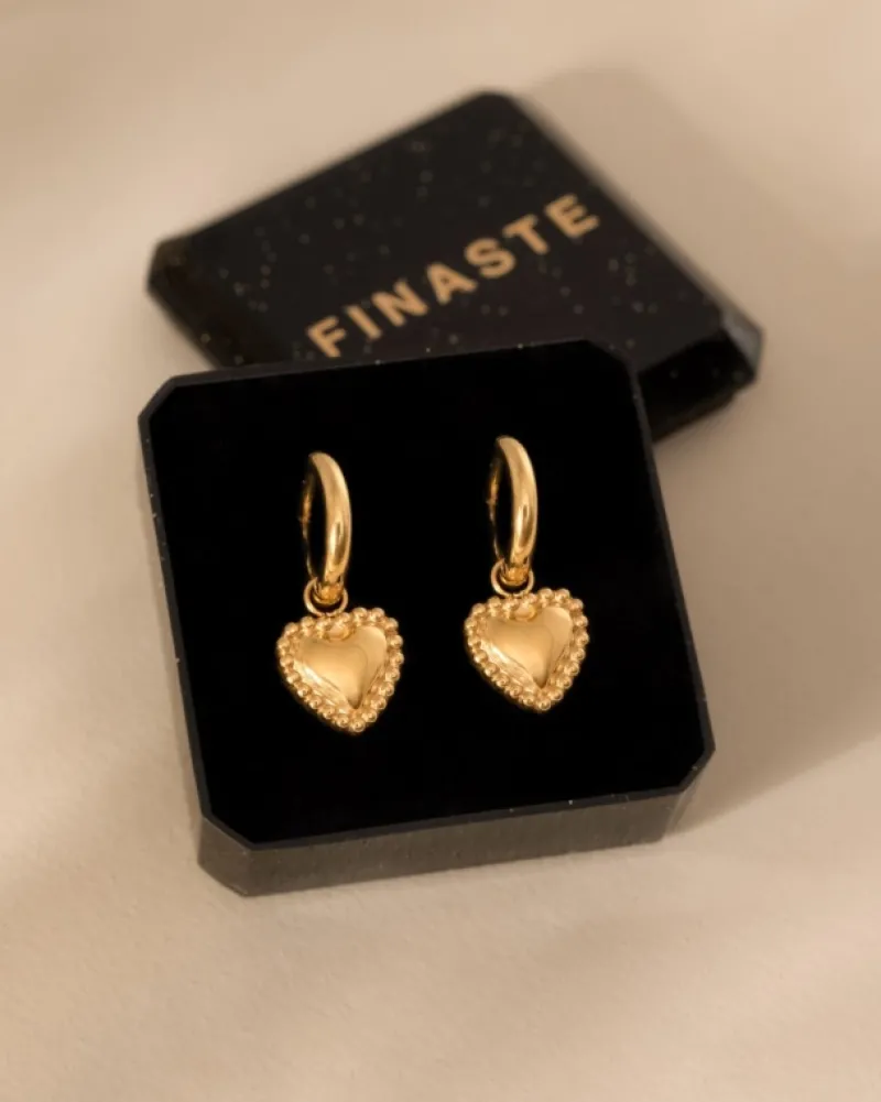 Finaste Oorringetjes vintage hartje goudkleurig Online
