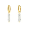 Finaste Oorringetjes white howlite beads goudkleurig Outlet