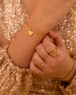 Finaste Open heart ring goud kleurig Discount