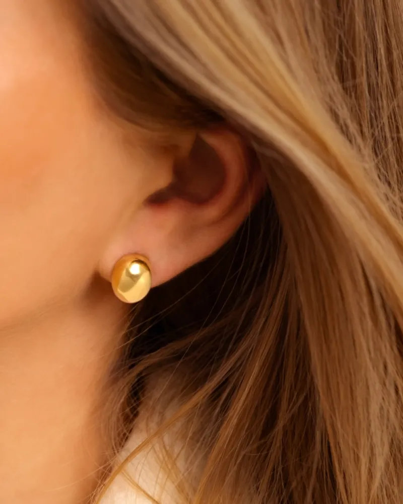 Finaste Oval stud oorbellen goudkleurig Discount