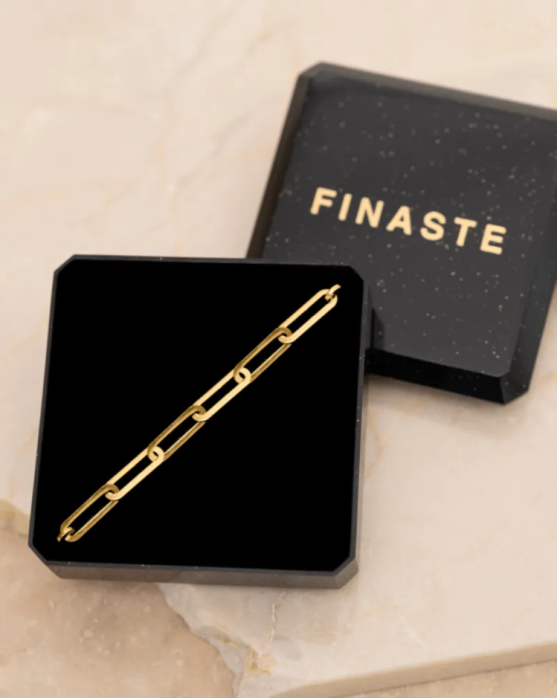 Finaste Paperclip armband goudkleurig Fashion
