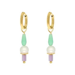 Finaste Parel oorbellen pastel goudkleurig New