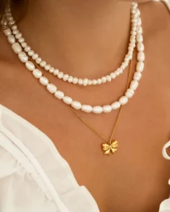 Finaste Parelketting small goudkleurig Sale