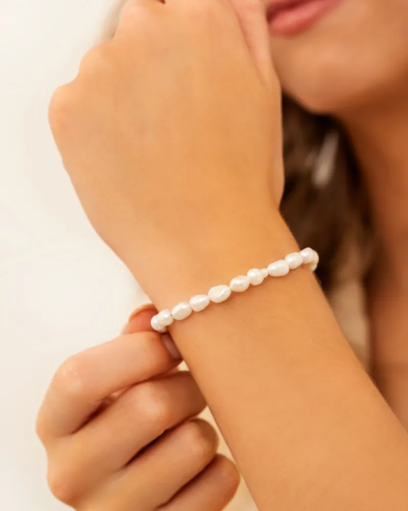 Finaste Pearl bracelet goldplated Discount