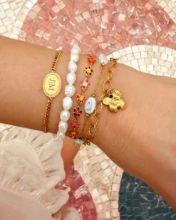 Finaste Pearl bracelet goldplated Discount