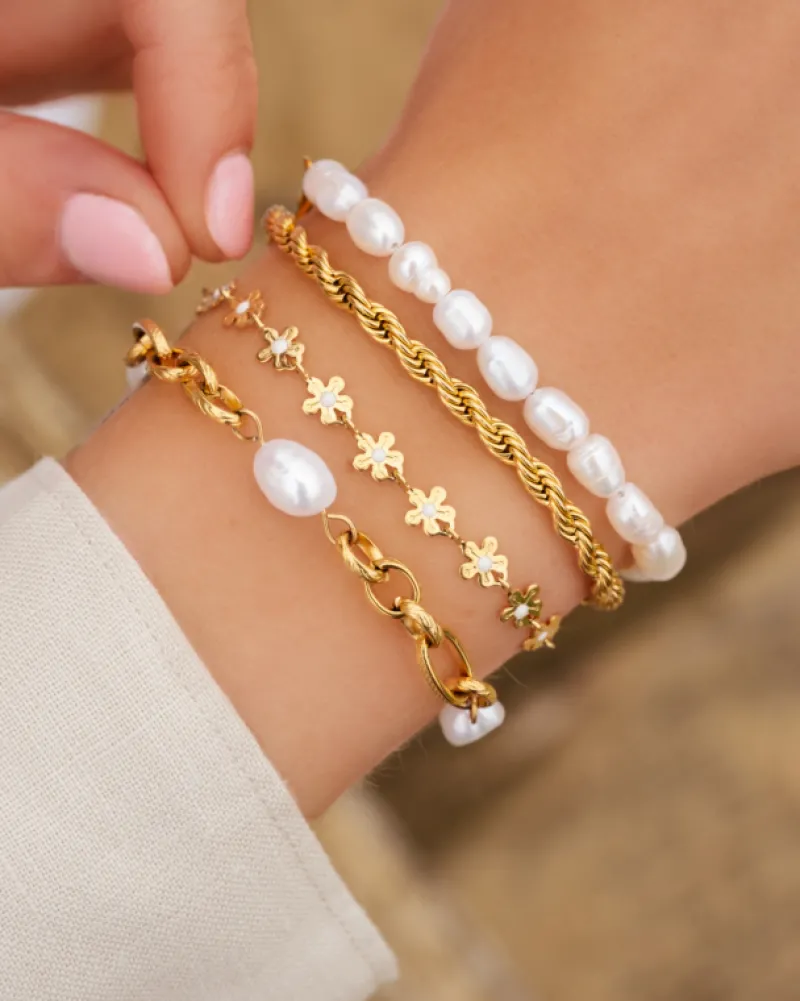 Finaste Pearl bracelet goldplated Discount