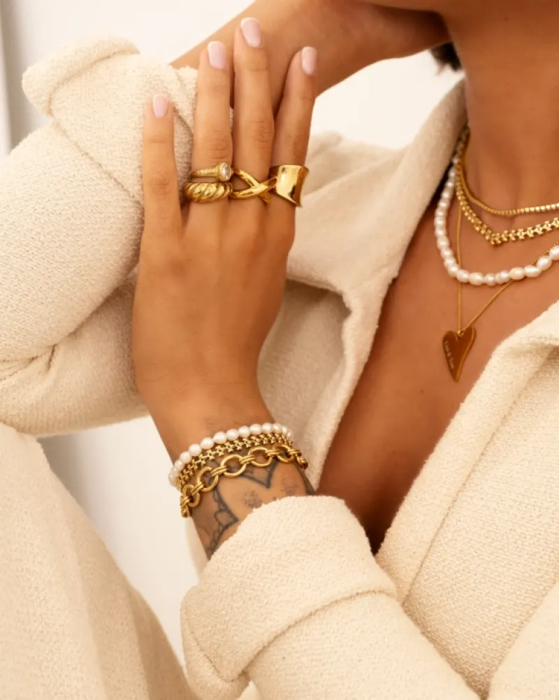 Finaste Pearl bracelet goldplated Discount