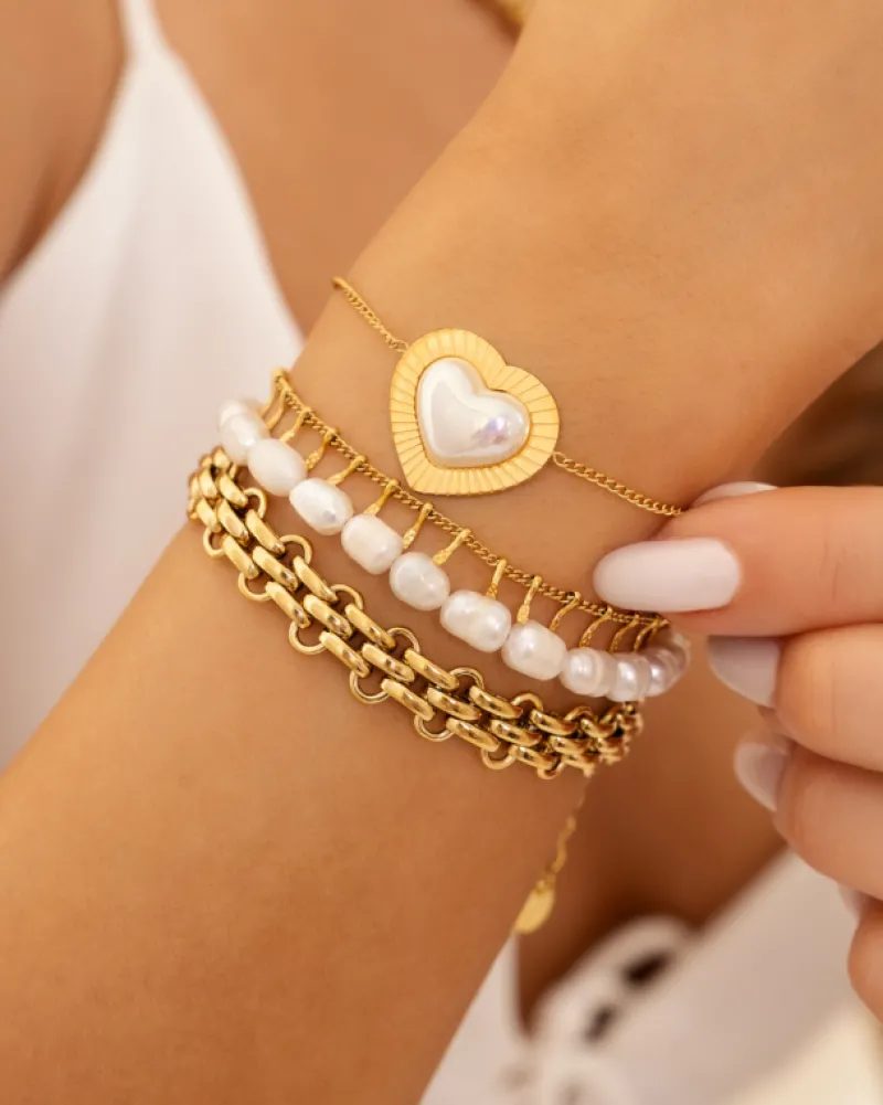 Finaste Pearl bracelet goldplated Discount