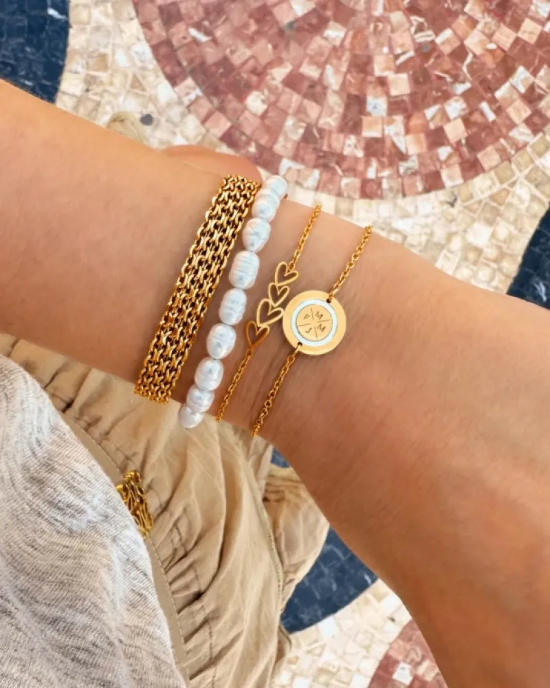 Finaste Pearl bracelet goldplated Discount