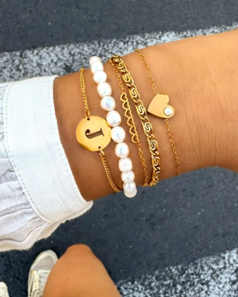 Finaste Pearl bracelet goldplated Discount