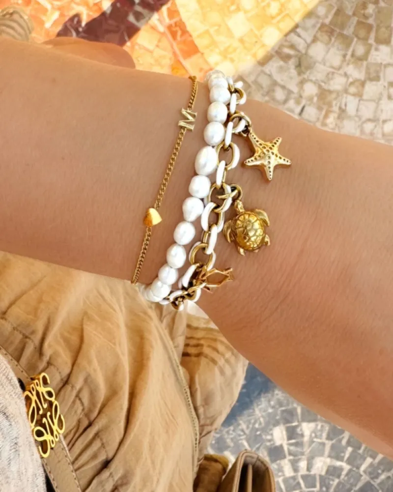 Finaste Pearl bracelet goldplated Discount