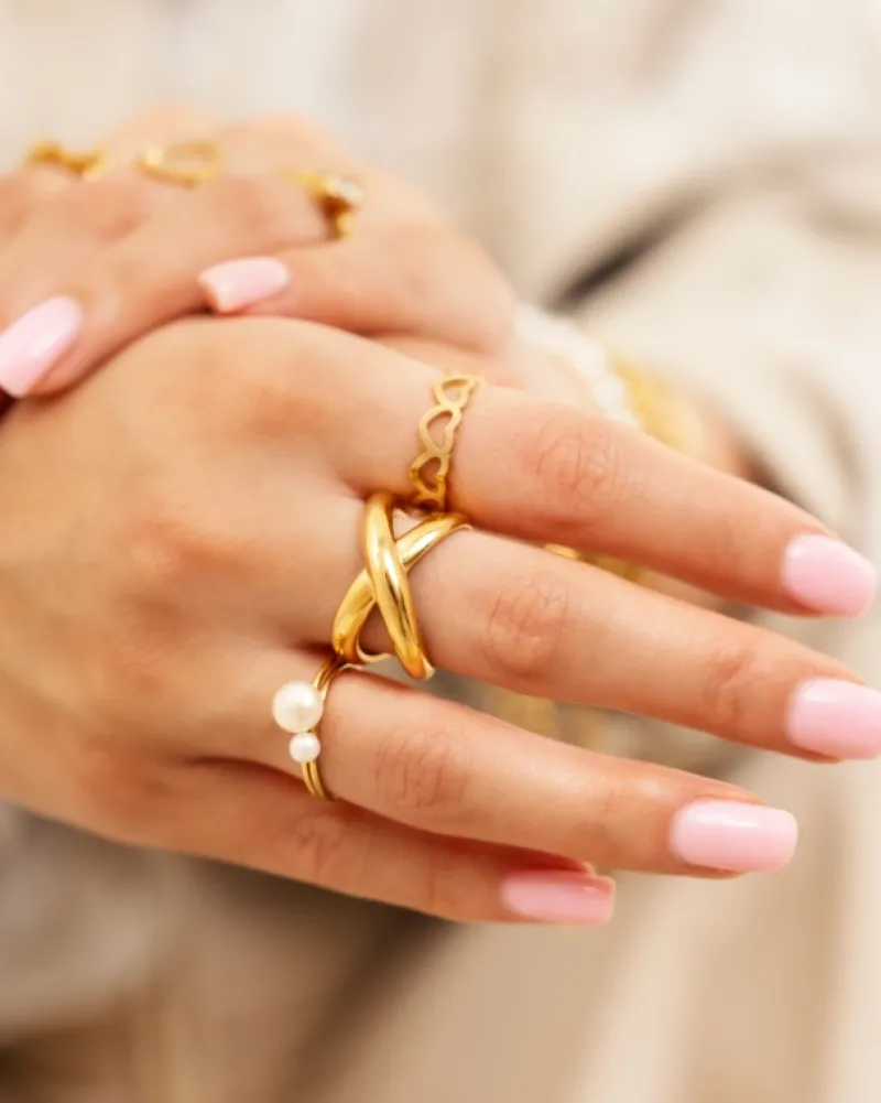 Finaste Pearl ring goldplated Fashion