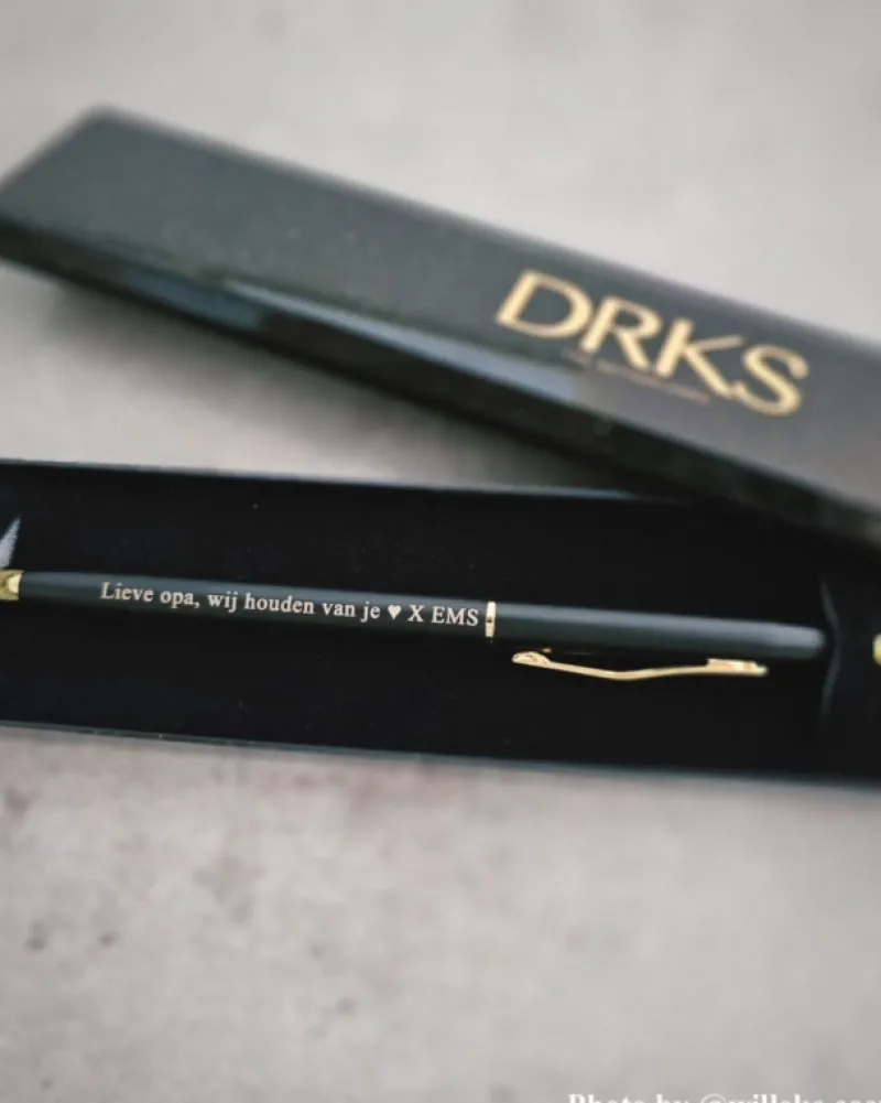 Finaste Pen met Gravering Zwart Online