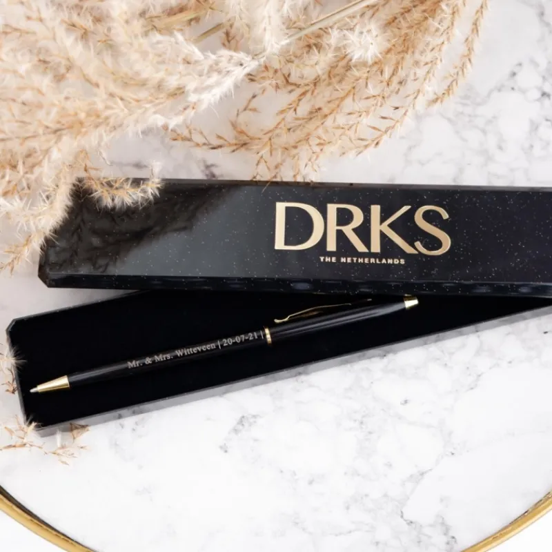 Finaste Pen met Gravering Zwart Online