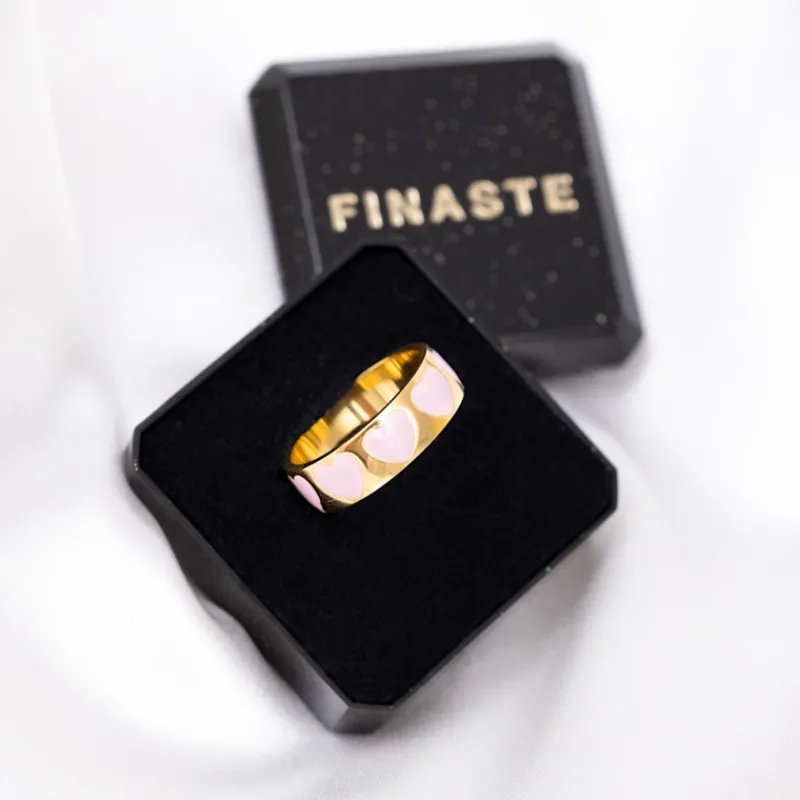 Finaste Pink Love Ring Fashionista Goudkleurig Outlet