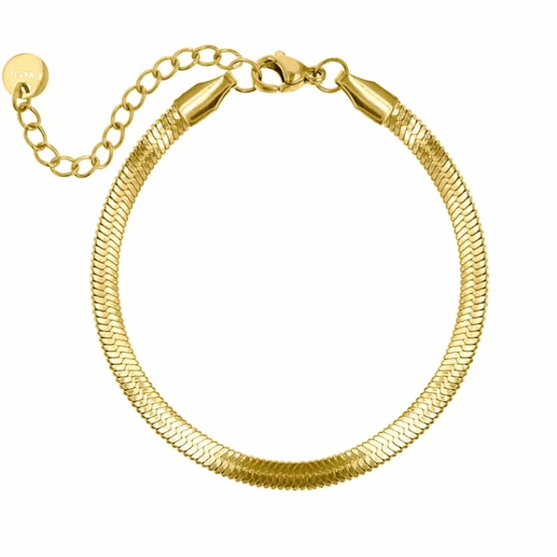 Finaste Plat armbandje goud kleurig Hot
