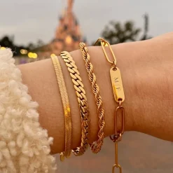 Finaste Plat armbandje goud kleurig Hot