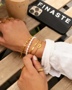 Finaste Plat armbandje goud kleurig Hot