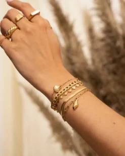 Finaste Plat armbandje goud kleurig Hot