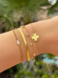 Finaste Plat armbandje goud kleurig Hot
