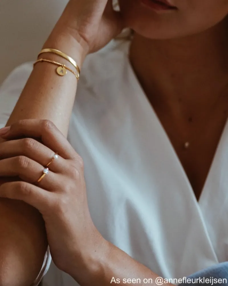 Finaste Plat armbandje goud kleurig Hot