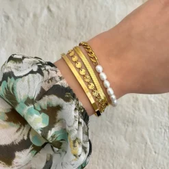 Finaste Plat armbandje goud kleurig Hot