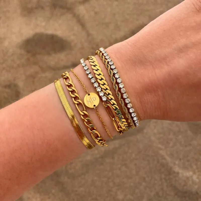 Finaste Plat armbandje goud kleurig Hot