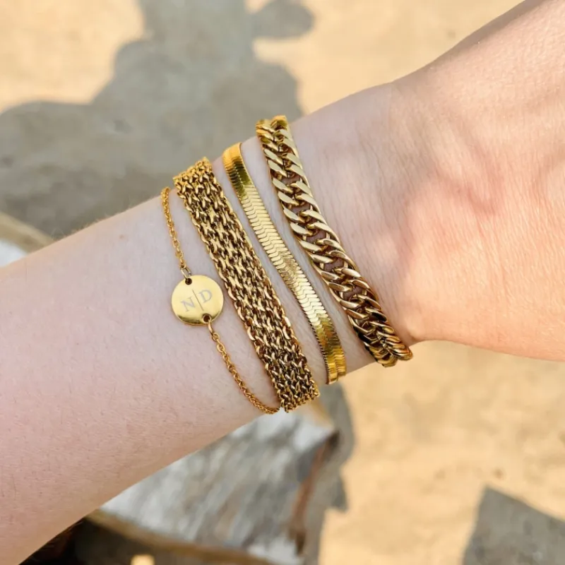 Finaste Plat armbandje goud kleurig Hot