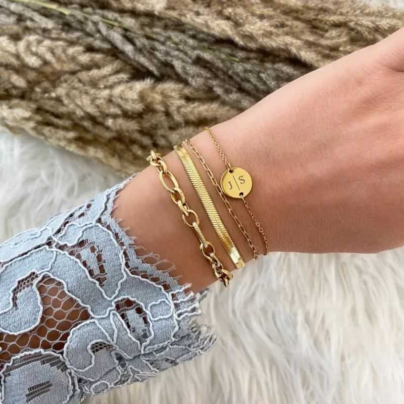Finaste Plat armbandje goud kleurig Hot