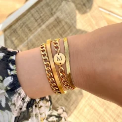 Finaste Plat armbandje goud kleurig Hot
