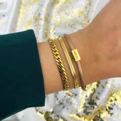 Finaste Plat armbandje goud kleurig Hot