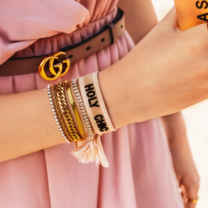 Finaste Plat armbandje goud kleurig Hot
