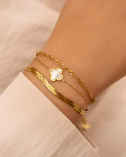 Finaste Plat armbandje goud kleurig Hot