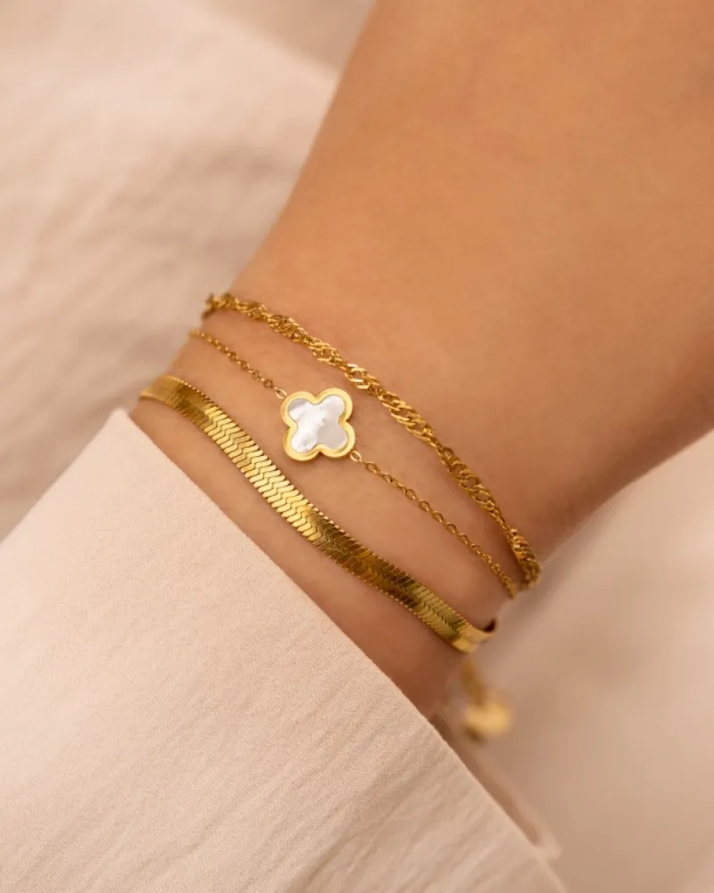 Finaste Plat armbandje goud kleurig Hot