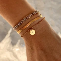 Finaste Plat armbandje goud kleurig Hot