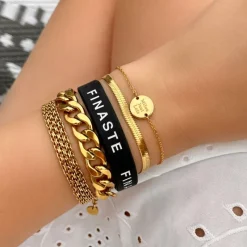 Finaste Plat armbandje goud kleurig Hot