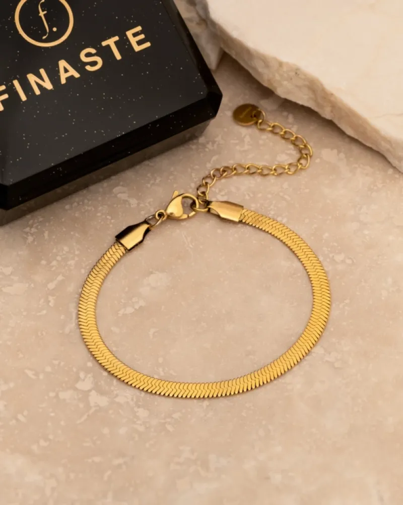 Finaste Plat armbandje goud kleurig Hot