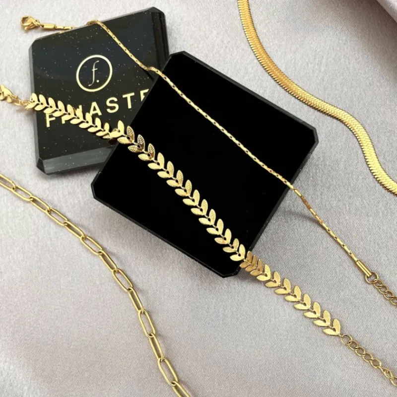 Finaste Plat Enkelbandje goud kleurig New