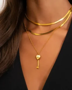 Finaste Plat kettinkje goud kleurig Fashion