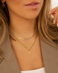 Finaste Plat kettinkje goud kleurig Fashion