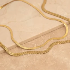 Finaste Plat kettinkje goud kleurig Fashion