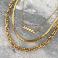 Finaste Plat kettinkje goud kleurig Fashion