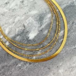 Finaste Plat kettinkje goud kleurig Fashion
